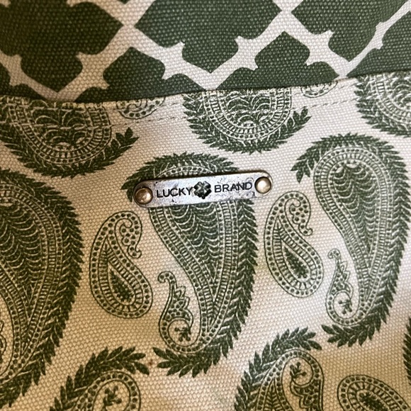 Lucky Brand large canvas tote with leather trim - Picture 2 of 4